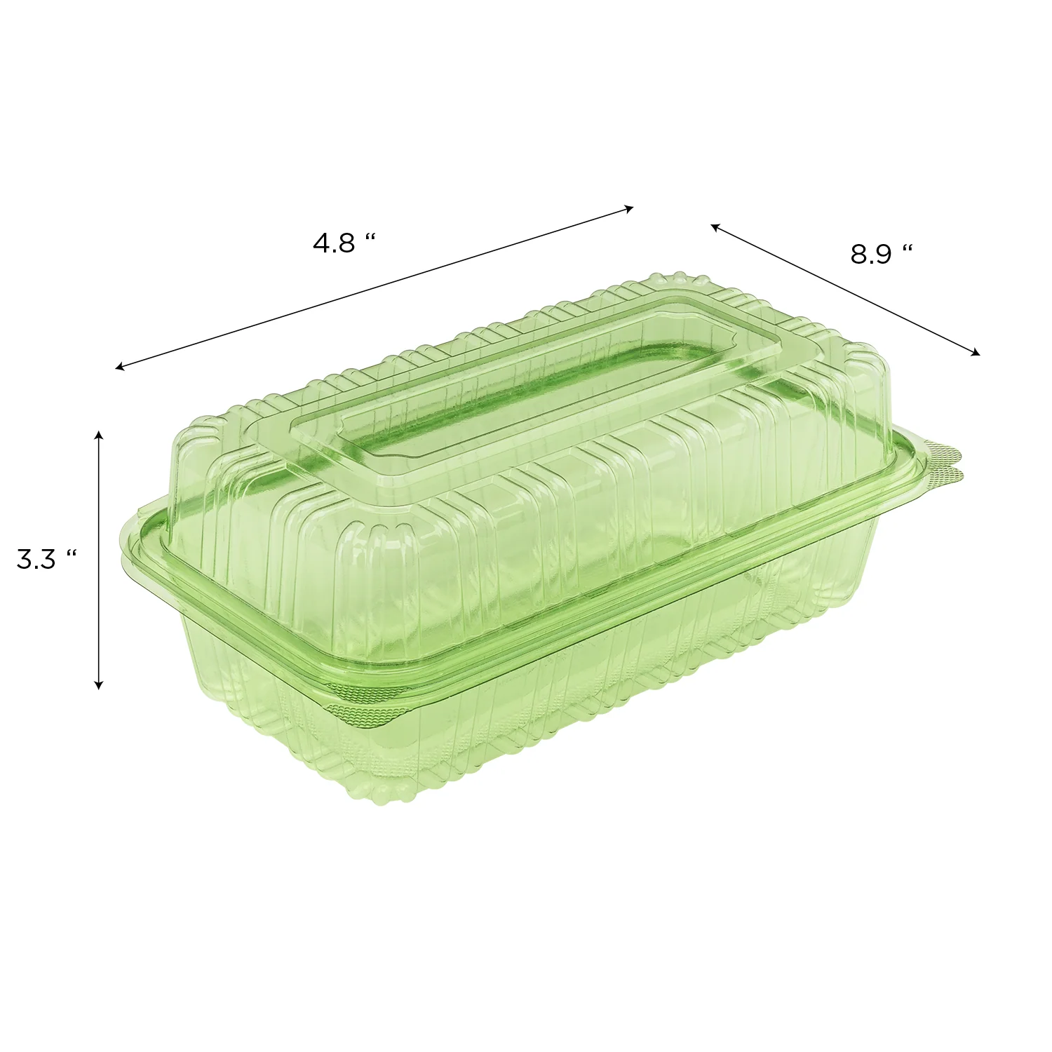Karat Earth 9''x5'' PLA Hinged Containers, Green - 250 pcs - Image 5