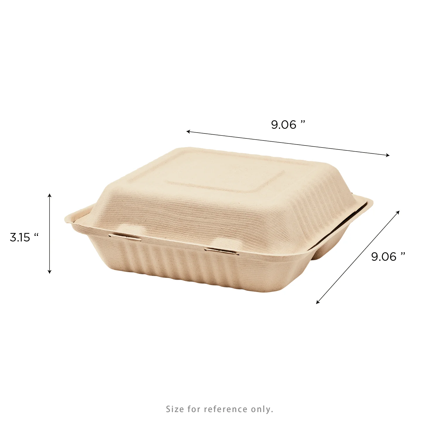 Karat Earth 3 Compartments, 9''x9'' Molded Fiber Hinged Containers, PFAS Free, Natural - 200 pcs - Image 4