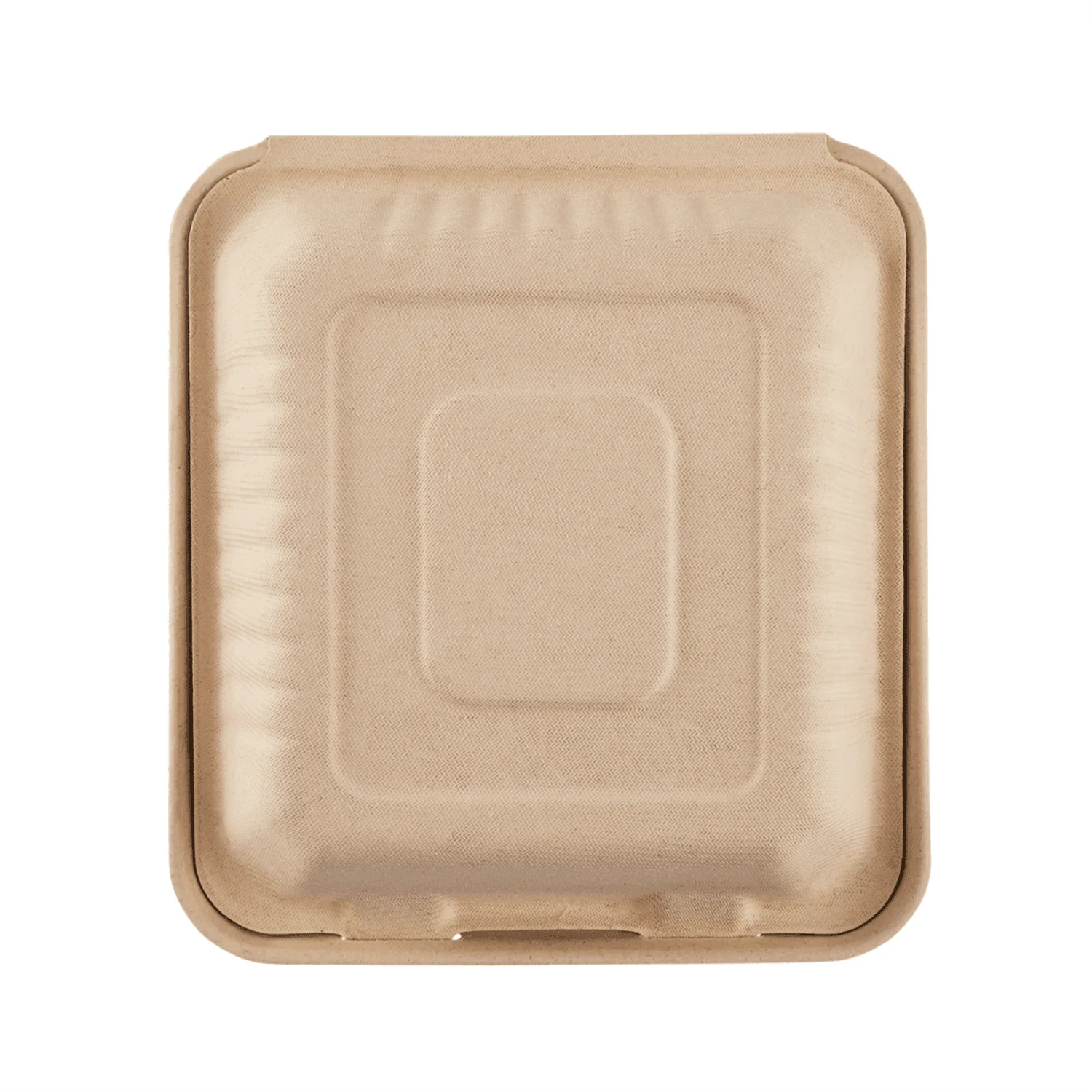 Karat Earth 3 Compartments, 9''x9'' Molded Fiber Hinged Containers, PFAS Free, Natural - 200 pcs - Image 7