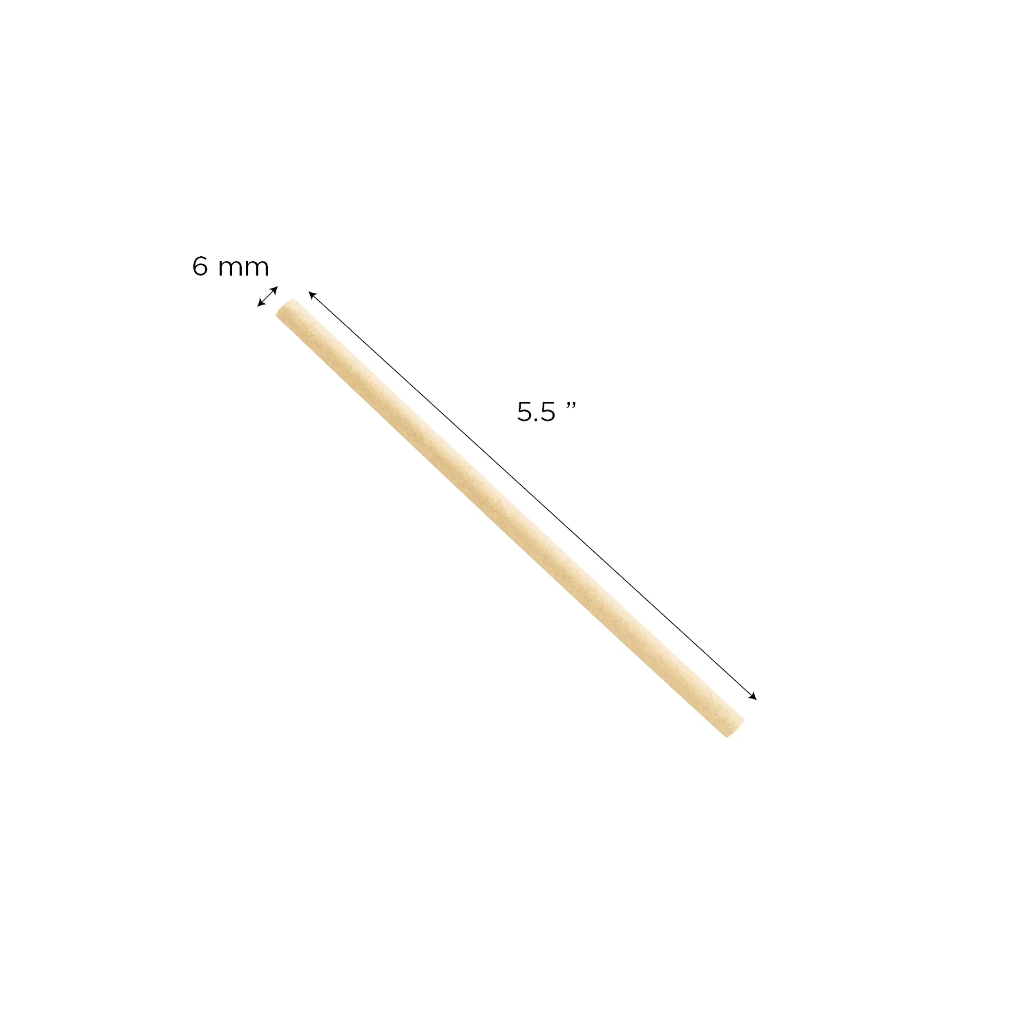 Karat Earth Bamboo Fiber Cocktail 5.5'' Straws (6mm), Natural - 7,000 pcs - Image 6