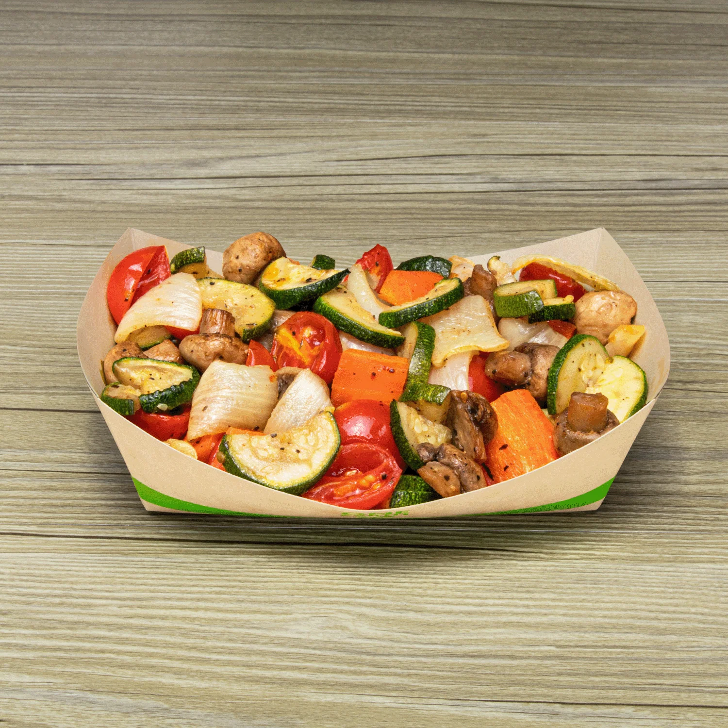 Karat Earth 2.5 lb Bamboo Natural Food Tray, Generic Print - 500 pcs - Image 4
