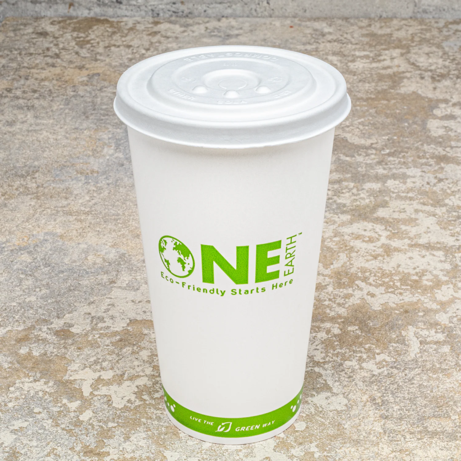 Karat Earth Compostable Fiber Paper Flat lid for 12-22 oz Paper Cold Cup (90mm) - 1,000 pcs - Image 5