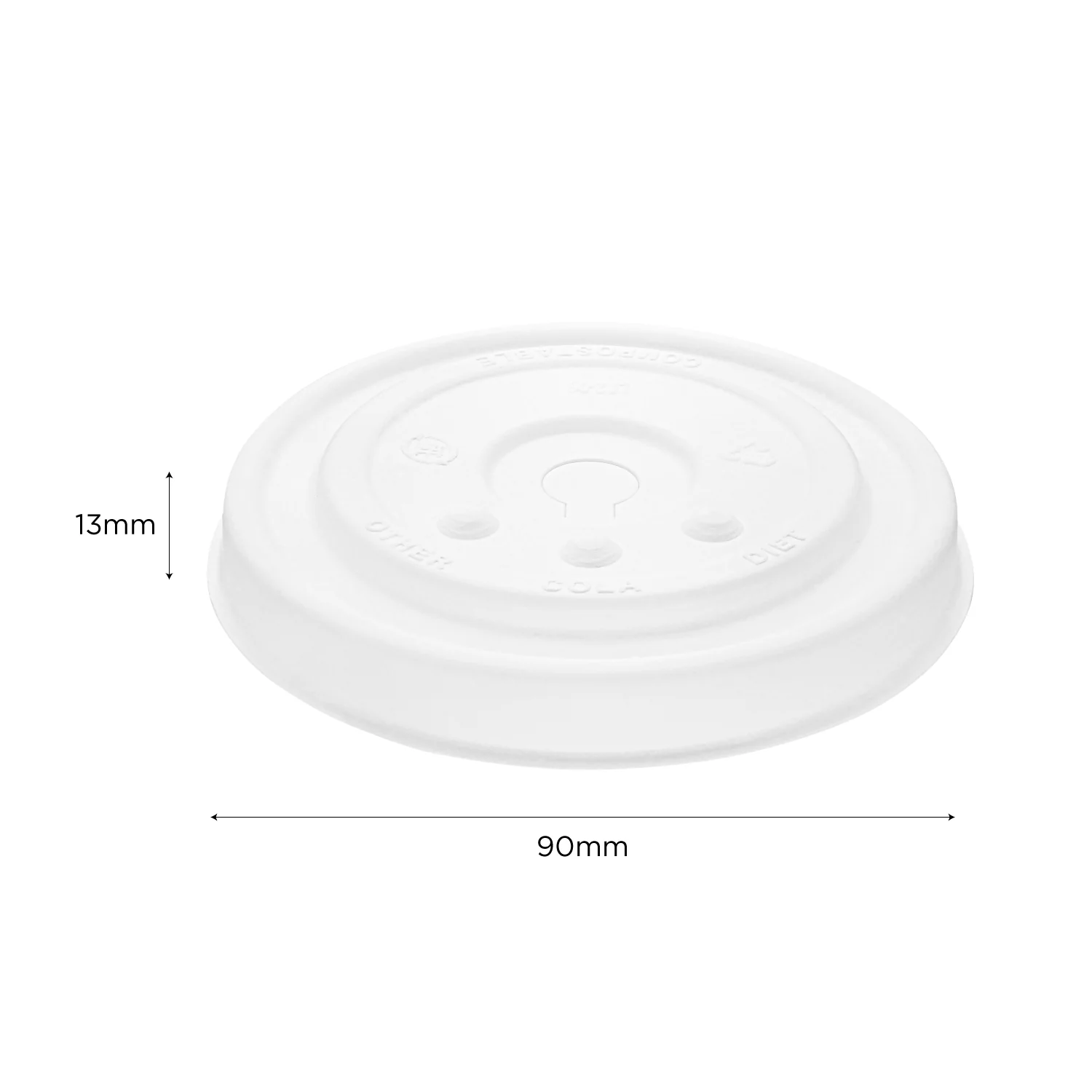 Karat Earth Compostable Fiber Paper Flat lid for 12-22 oz Paper Cold Cup (90mm) - 1,000 pcs - Image 6