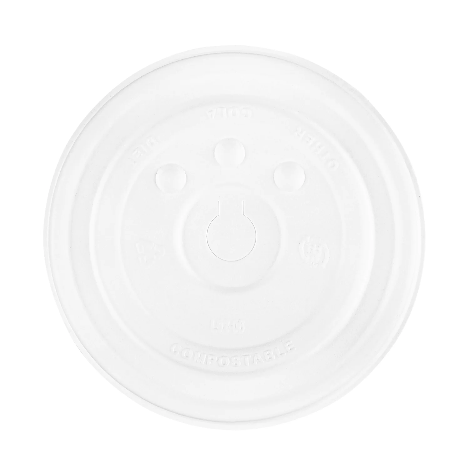 Karat Earth Compostable Fiber Paper Flat lid for 12-22 oz Paper Cold Cup (90mm) - 1,000 pcs - Image 7