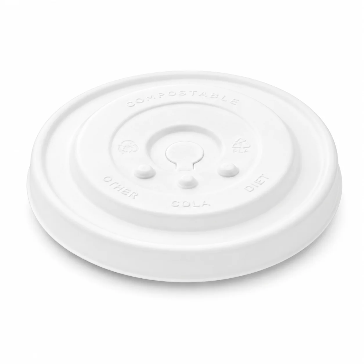 Karat Earth Compostable Fiber Paper Flat lid for 32 oz Paper Cold Cup (104.5mm) - 600 pcs - Image 2