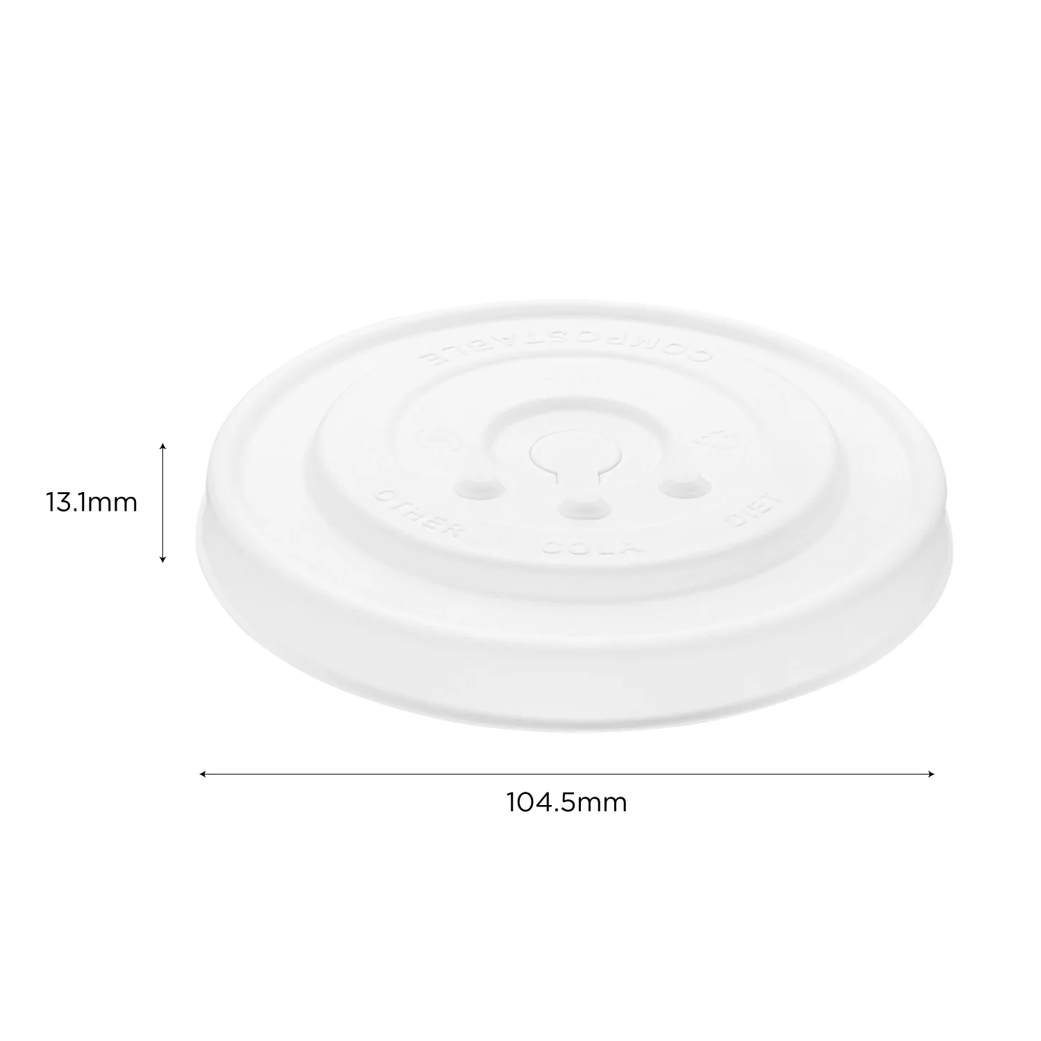 Karat Earth Compostable Fiber Paper Flat lid for 32 oz Paper Cold Cup (104.5mm) - 600 pcs - Image 6