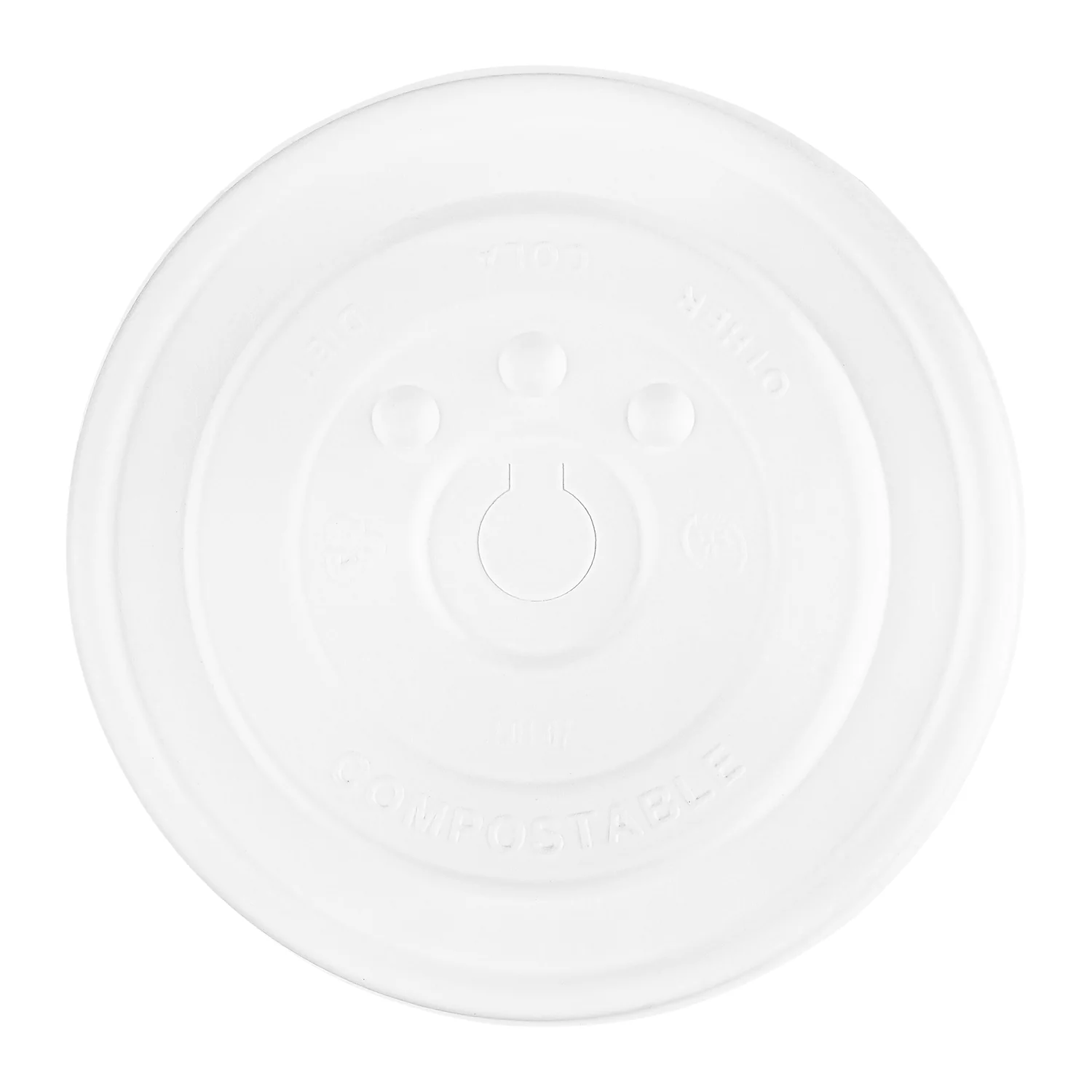 Karat Earth Compostable Fiber Paper Flat lid for 32 oz Paper Cold Cup (104.5mm) - 600 pcs - Image 8