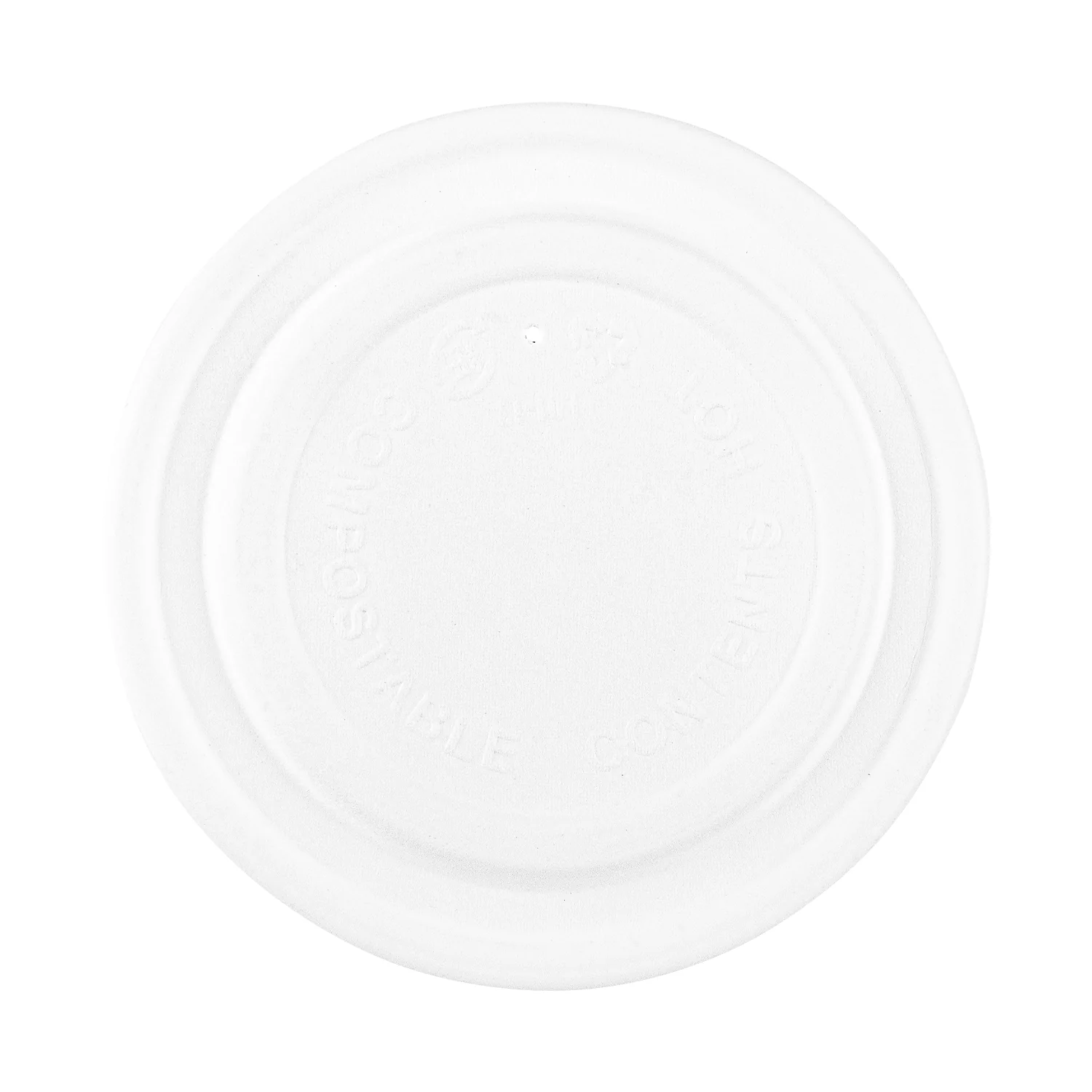 Karat Earth 90.8mm Compostable Fiber Paper Flat lid for 6-10oz Paper Food Container - 1,000 pcs - Image 2