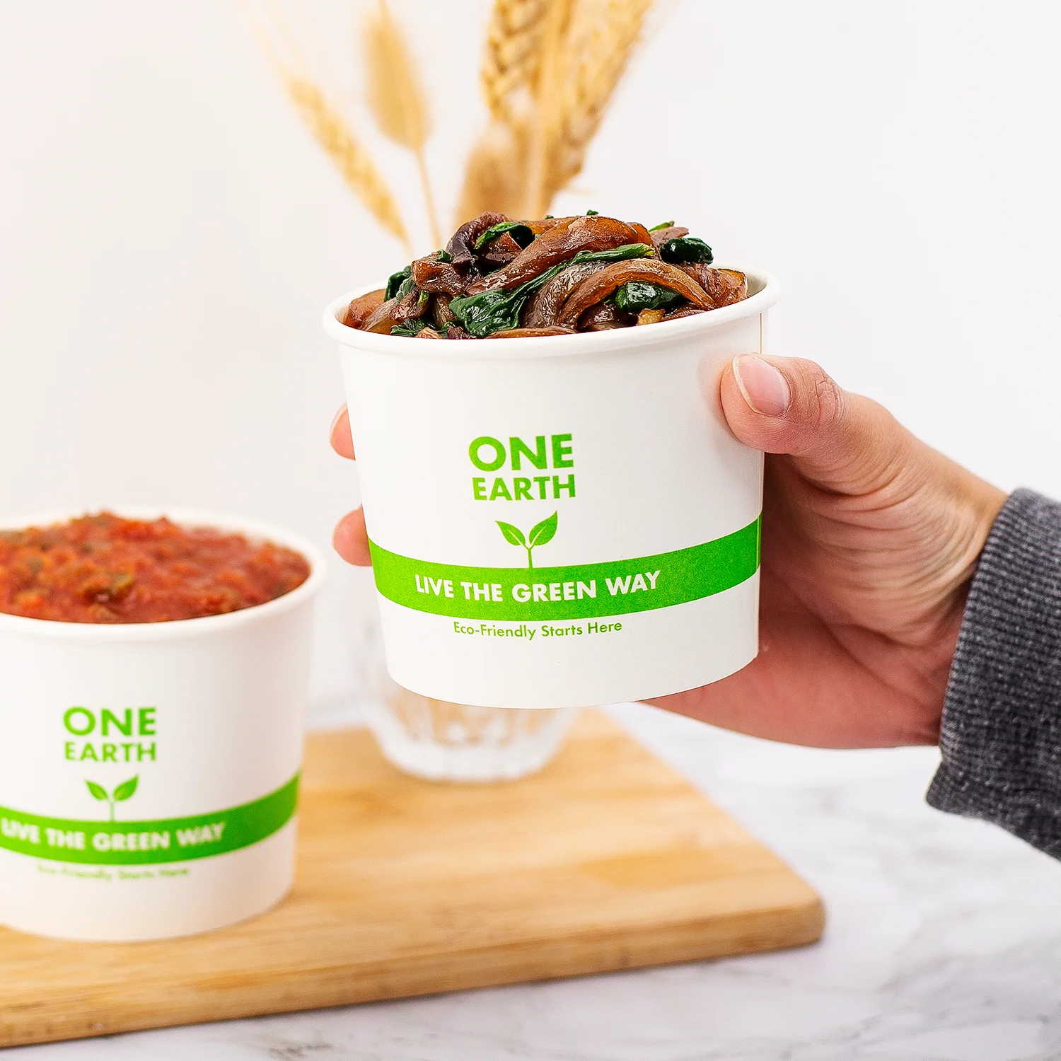 Karat Earth Eco-Friendly 10oz Paper Cold/ Hot Food Container (90.8mm), Generic Print - 1,000 pcs - Image 12