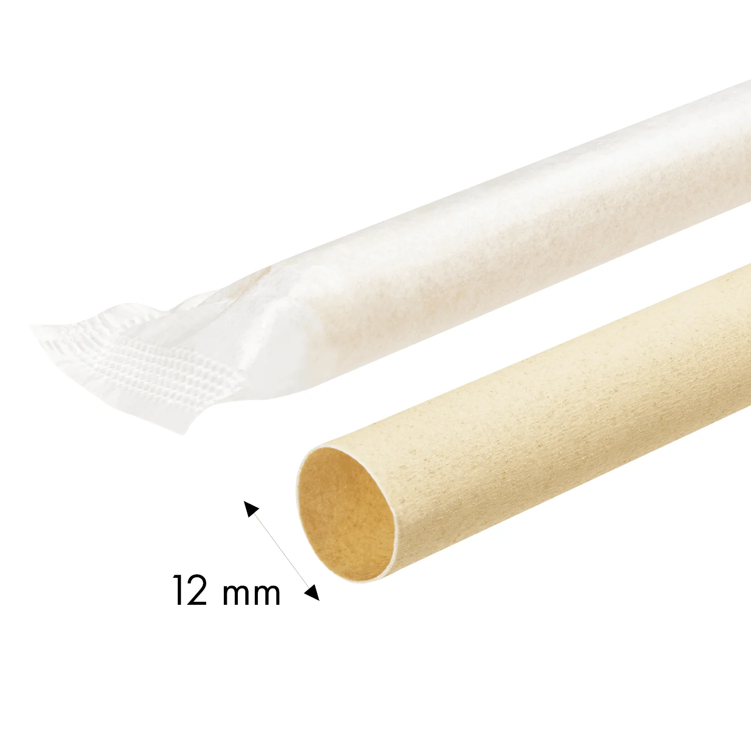 Karat Earth 9" Diagonal Cut Bamboo Fiber Colossal Straws (12mm) Paper Wrapped, Natural - 1,600 pcs - Image 7