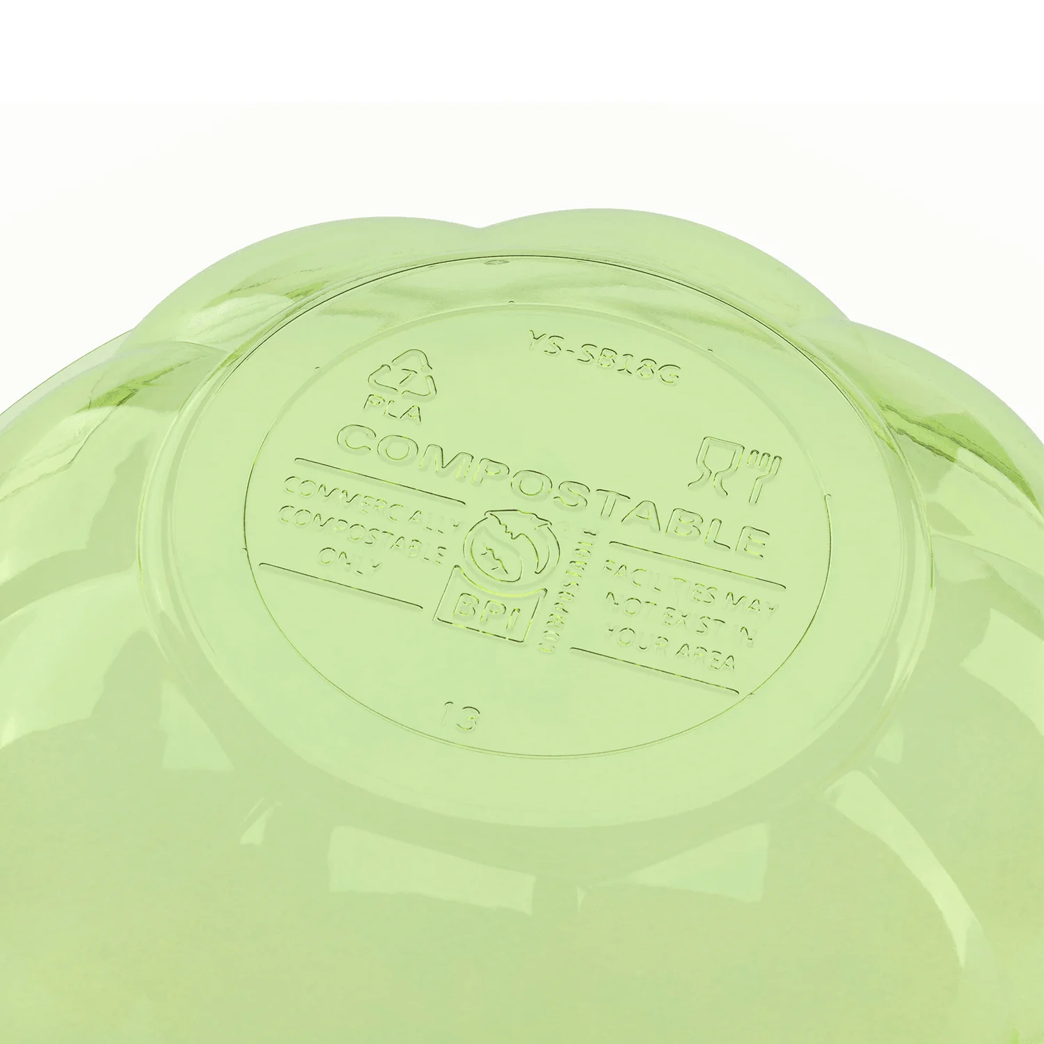 Karat Earth PLA 18 oz Salad Container (175 mm), Green - 300 pcs - Image 6