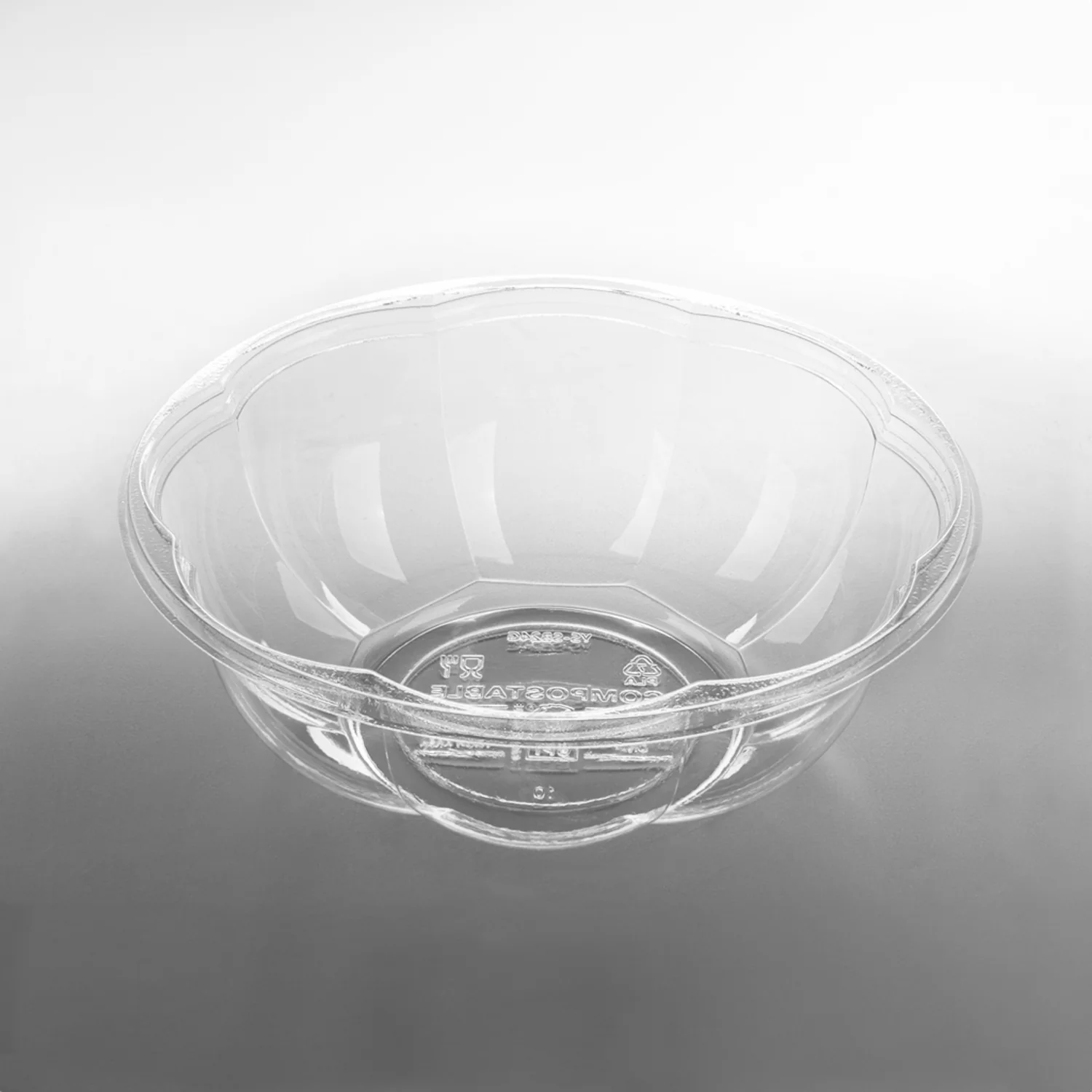 Karat Earth PLA 24 oz Salad Container (175 mm), Clear - 300 pcs - Image 2