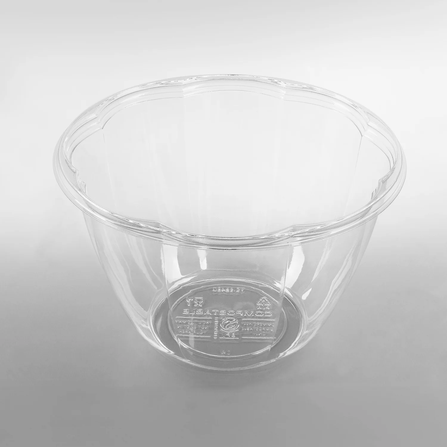 Karat Earth PLA 48 oz Salad Container (175 mm), Clear - 300 pcs - Image 2