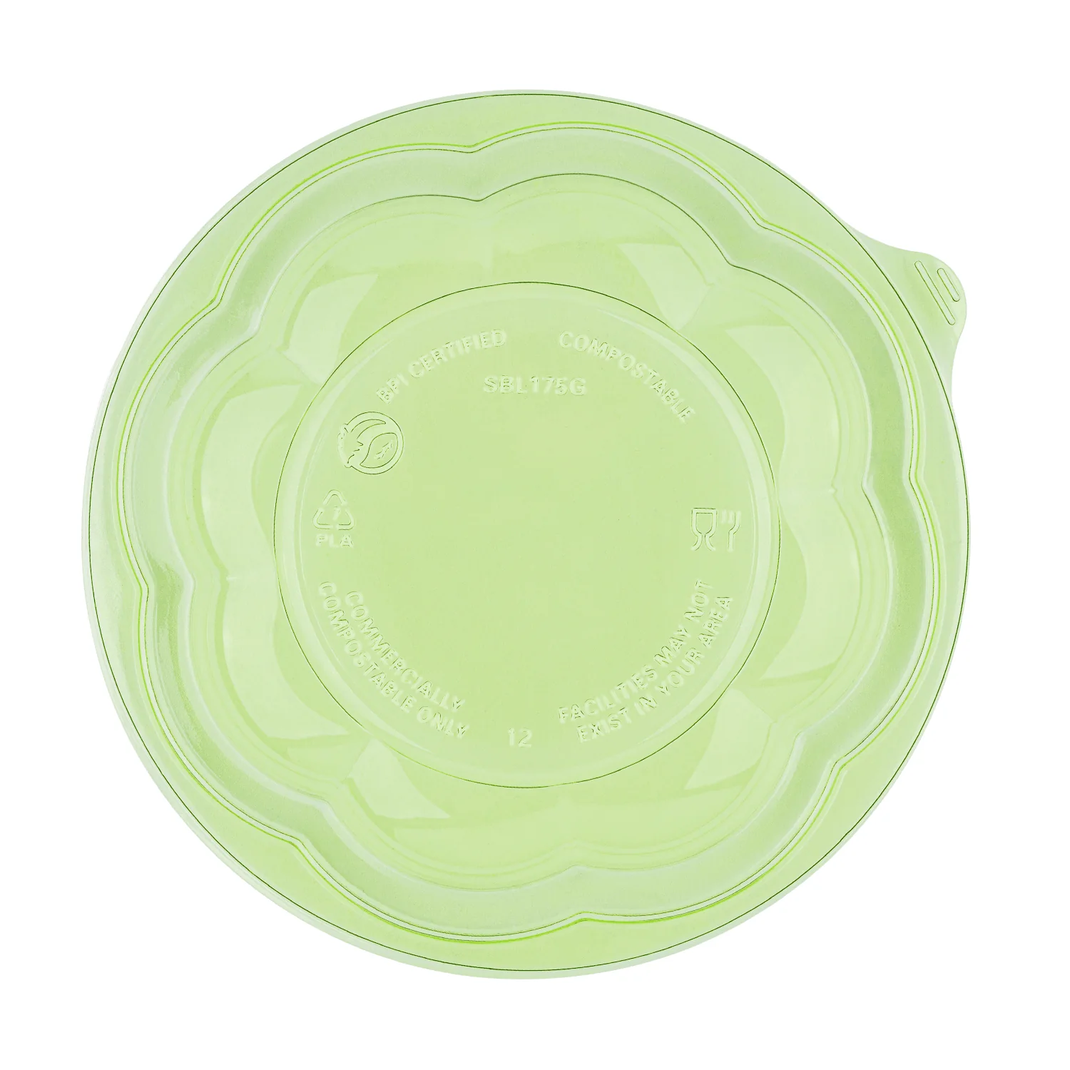 Karat Earth PLA Dome Lid for 18-48 oz. PLA Salad Container, Green - 300 pcs - Image 6