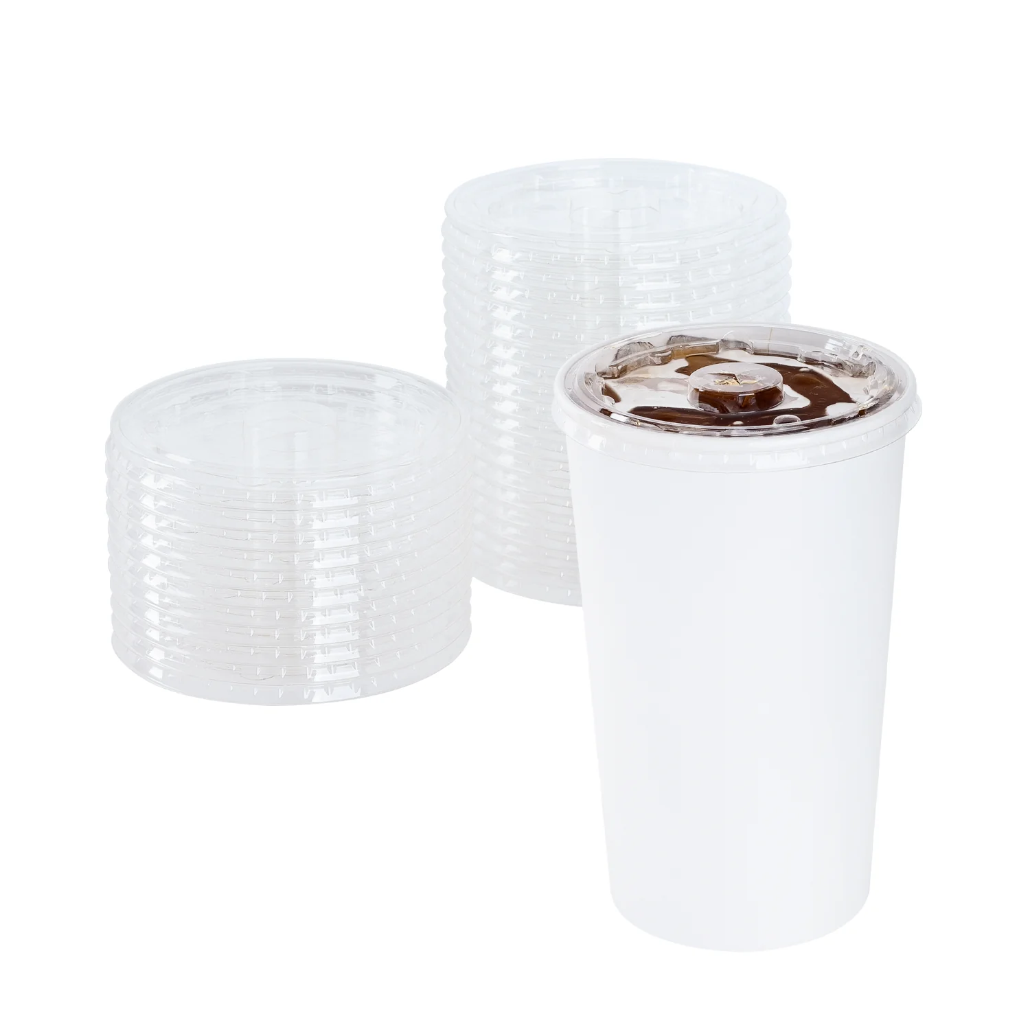 Karat Earth PLA Flat Lid for 44oz Paper Cold Cup (115mm) - 480 pcs - Image 2