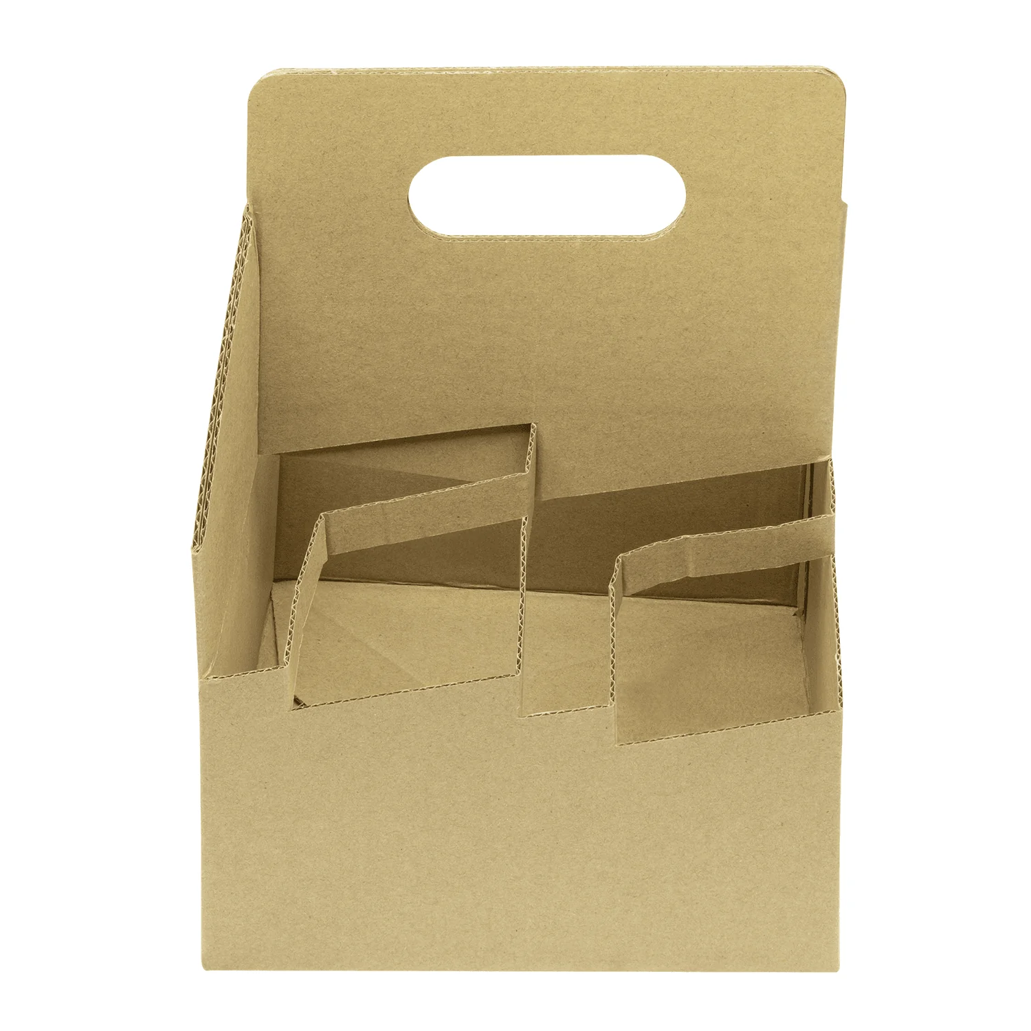 [200 ct] Kraft Drink Carrier with Handle, for 4 Cups (12-32 oz), Paperboard - Image 5