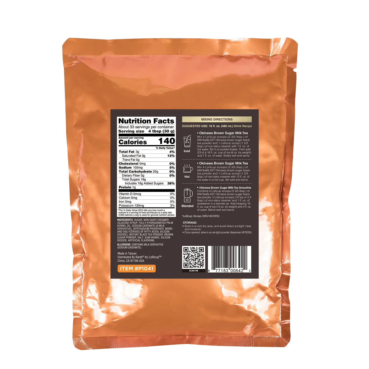 MilkTeaBLAST Okinawa Brown Sugar Powder - Bag (2.2 lbs) - Image 7