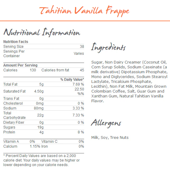 MoCafe Tahitian Vanilla Frappe Mix - Bag (3 lbs) - Image 2