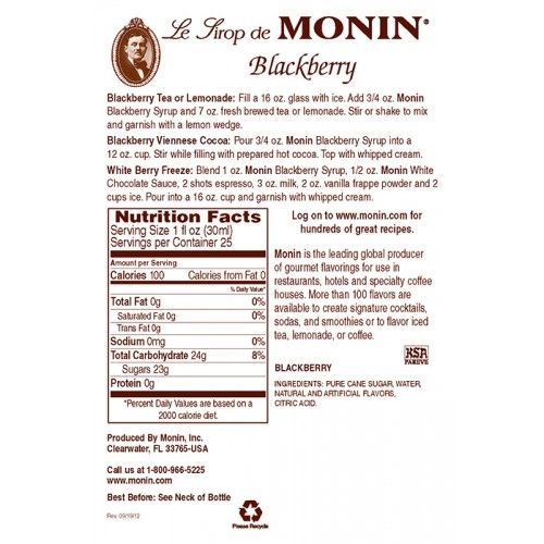 Monin Blackberry Syrup - Bottle (750mL) - Image 3