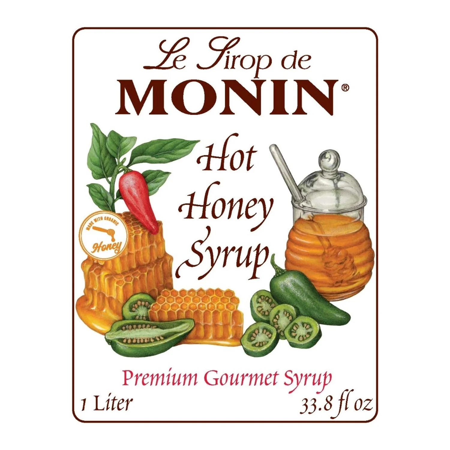 Monin Hot Honey Syrup - Bottle (1L) - Image 2