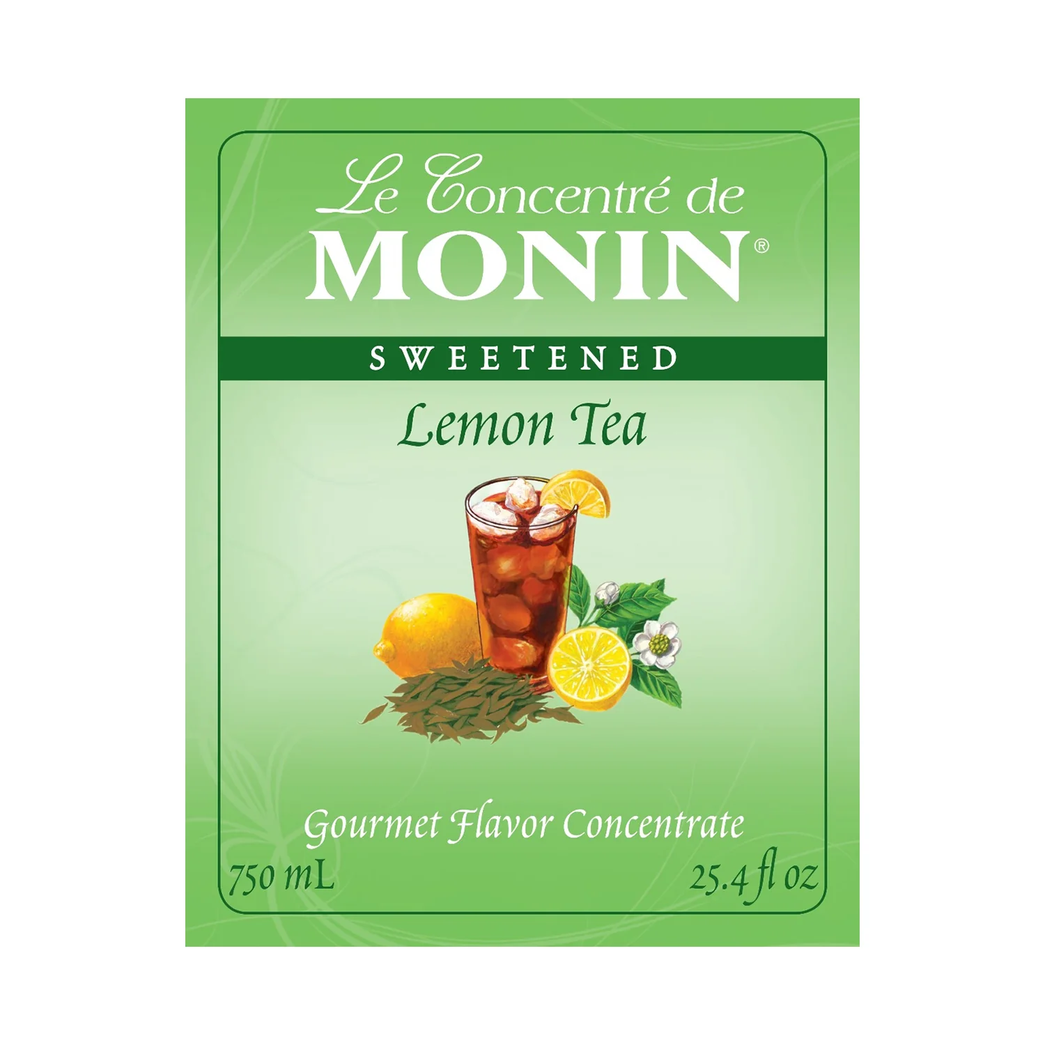 Monin Lemon Tea Concentrate Syrup - Glass Bottle (750mL) - Image 2