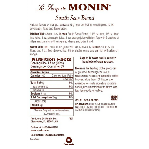Monin South Sea Blend Syrup - Bottle (1L) - Image 3