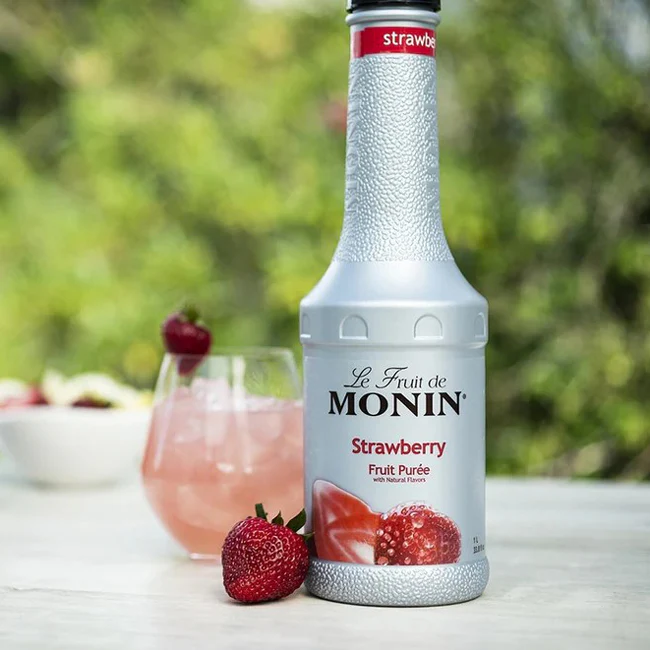 Monin Strawberry Fruit Puree - Bottle (1L) - Image 3