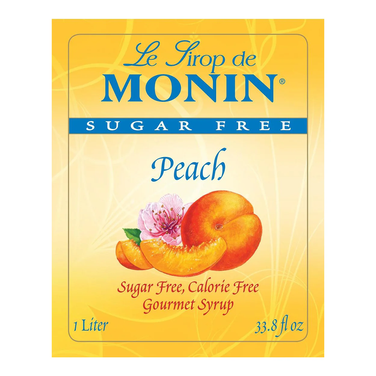 Monin Sugar Free Peach Syrup - Bottle (1 Liter) - Image 2