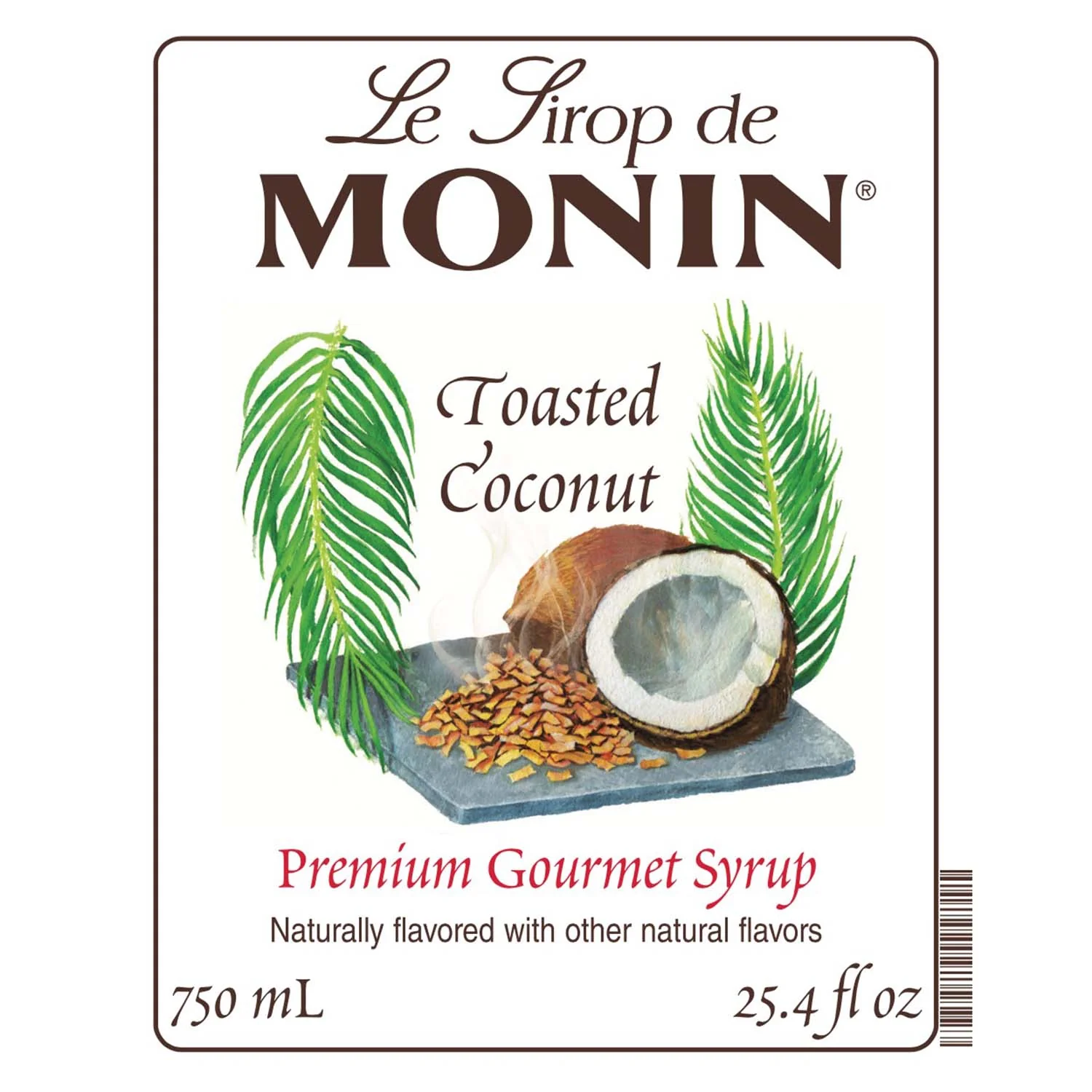 Monin Toasted Coconut Syrup - Bottle (750mL) - Image 2