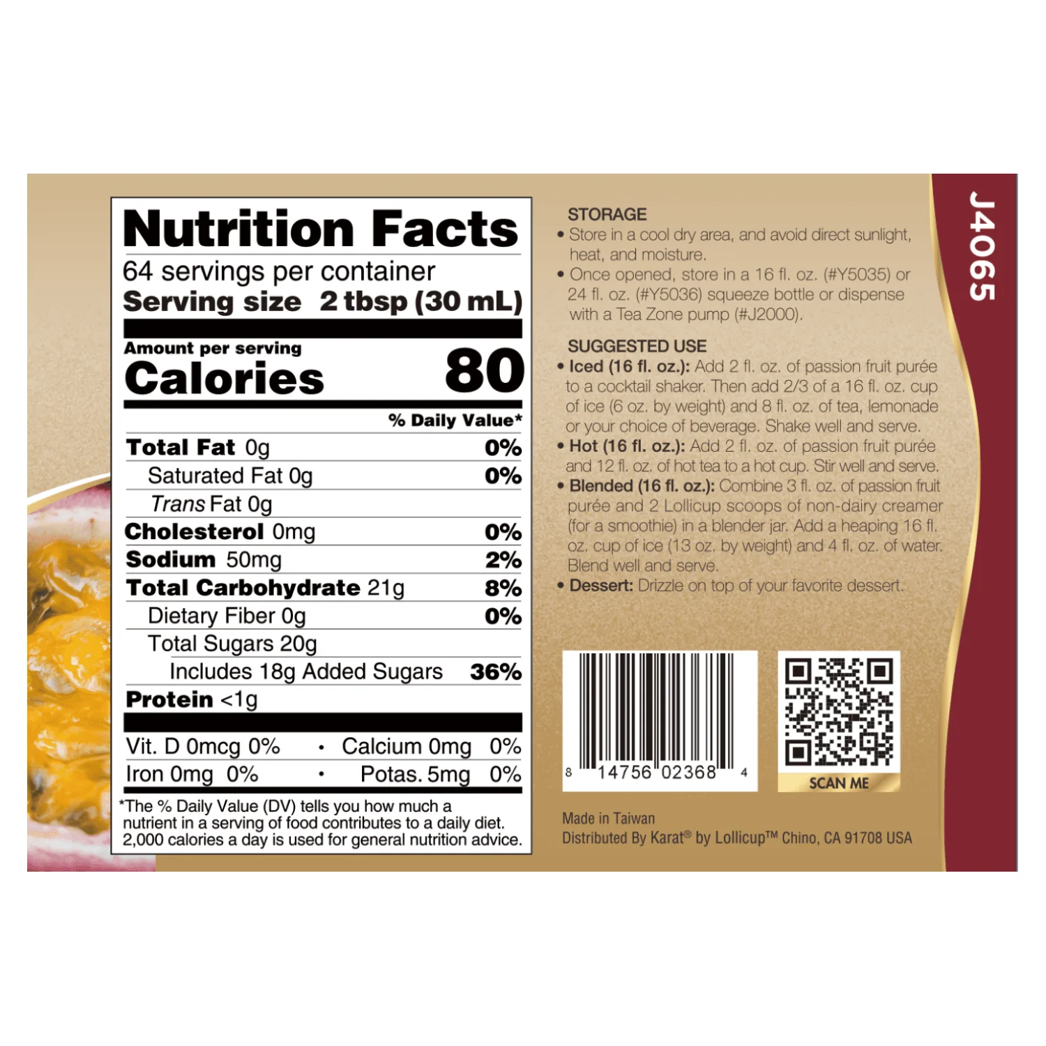 Passion Fruit Puree - Bottle (64oz) - Image 5