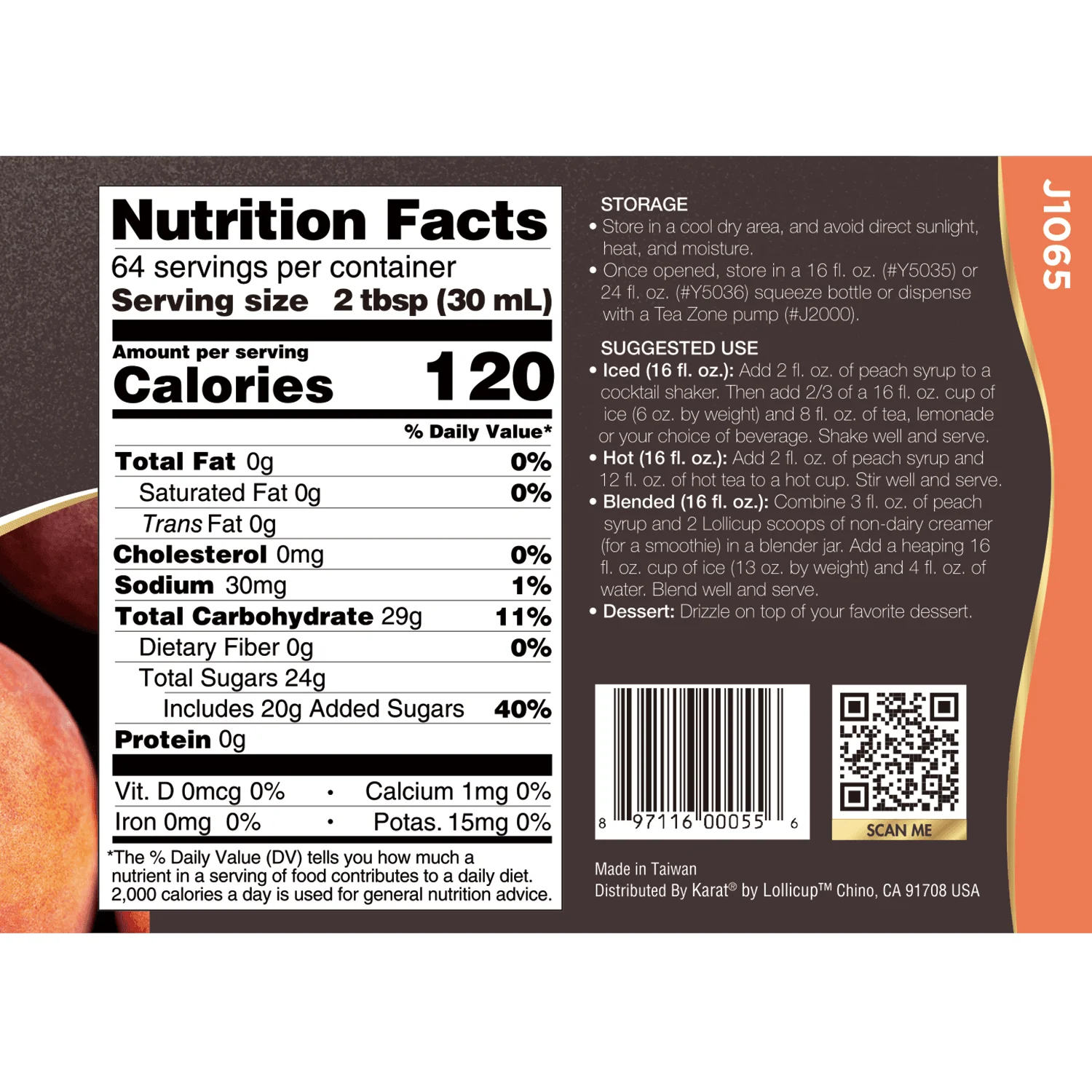 Peach Syrup - Bottle (64oz) - Image 5