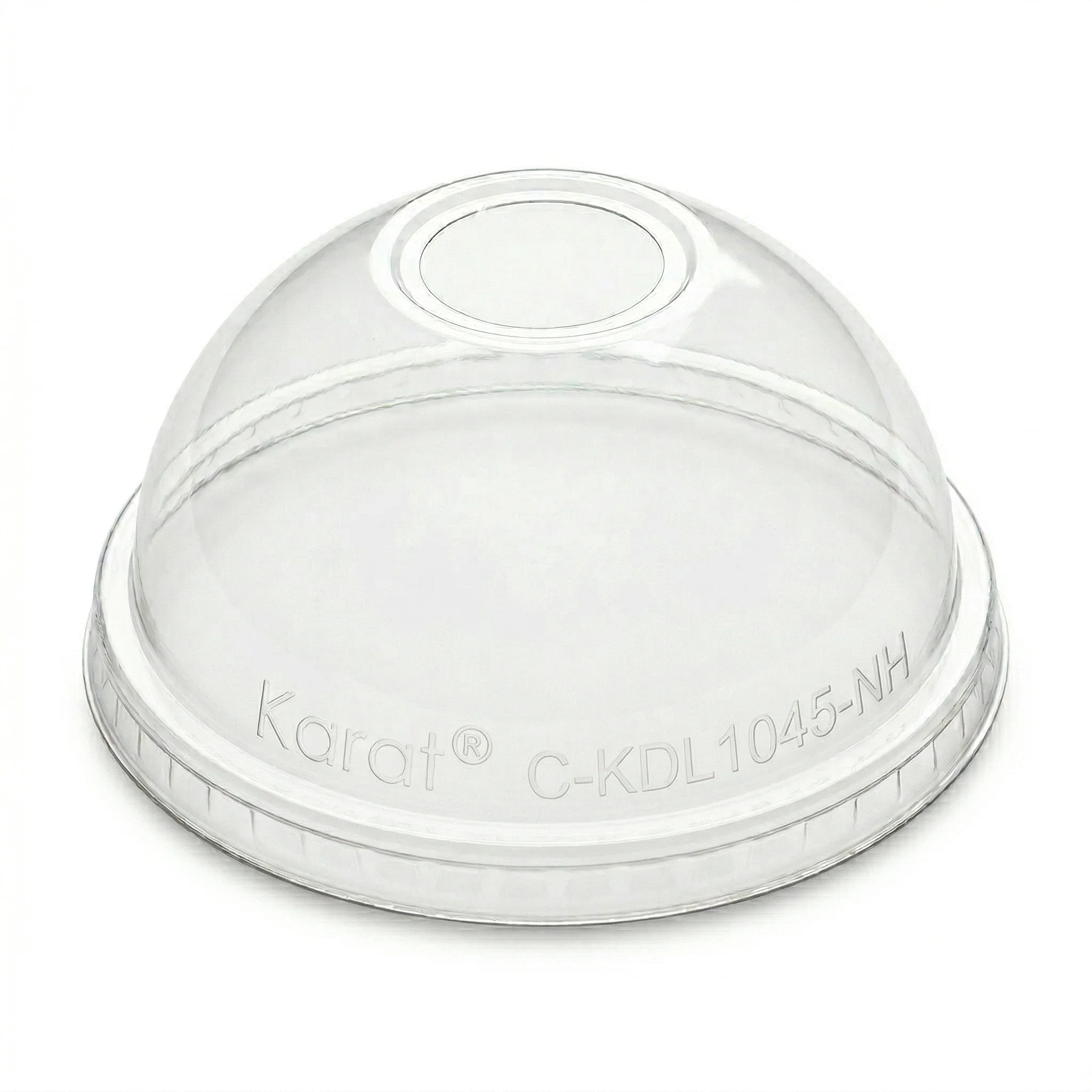[600 ct] 32 oz Plastic Dome Cup Lids | PET | No Hole | 104.5 mm - Image 2