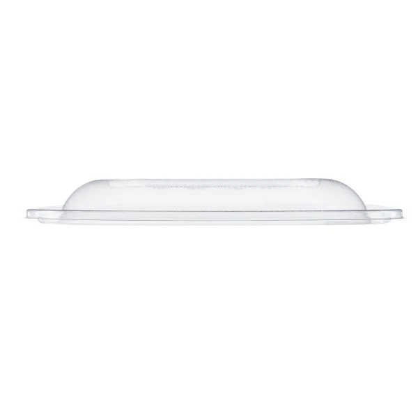 [150 ct] 64 oz Square Disposable Salad Bowl Lids | PET | Clear - Image 4