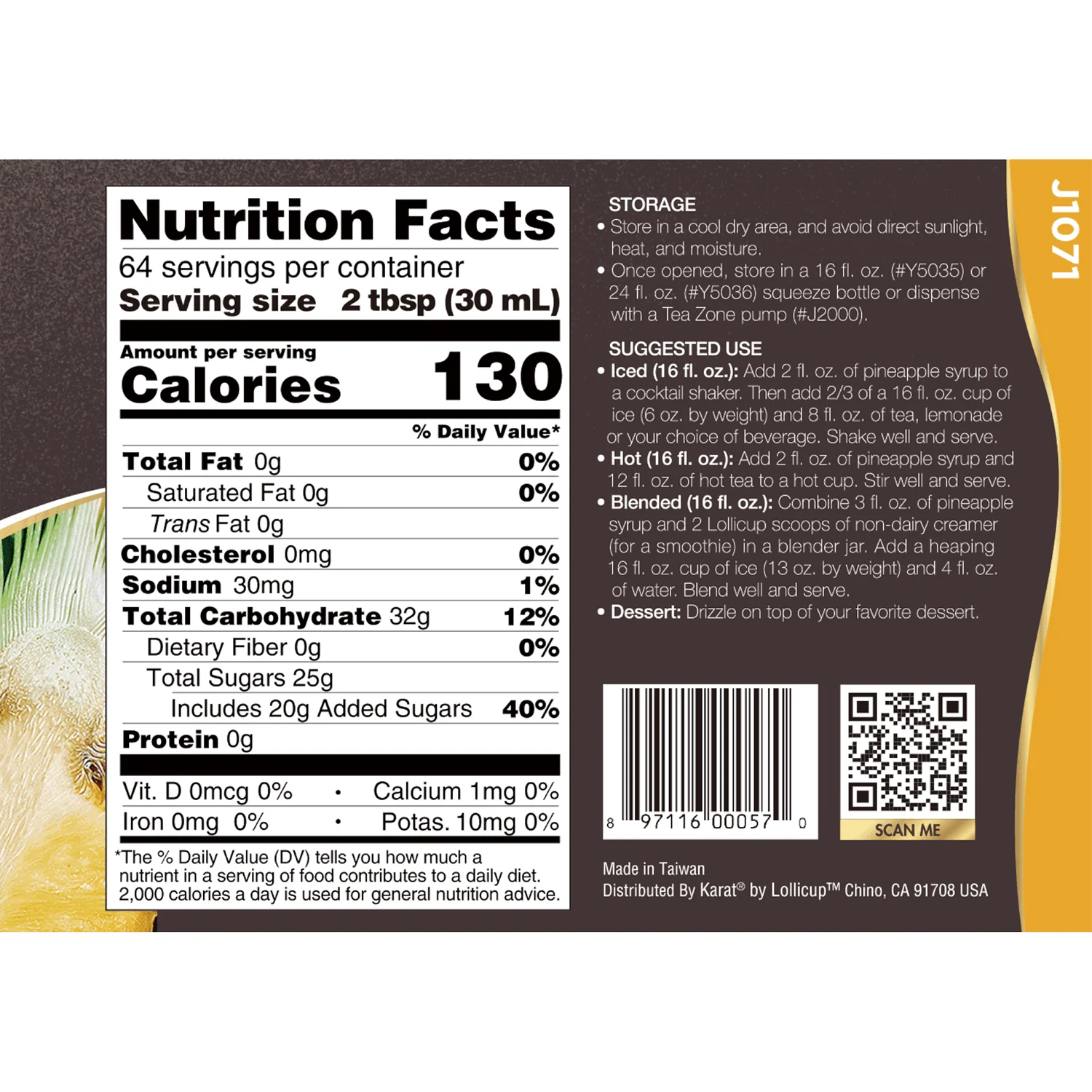 Pineapple Syrup - Bottle (64oz) - Image 5