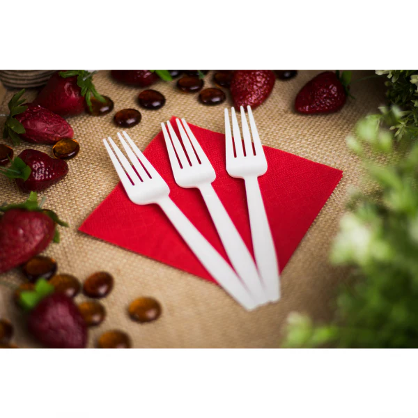 Karat Earth CPLA Medium-Heavy Weight Compostable Forks Bulk Box, Natural - 1,000 pcs - Image 7