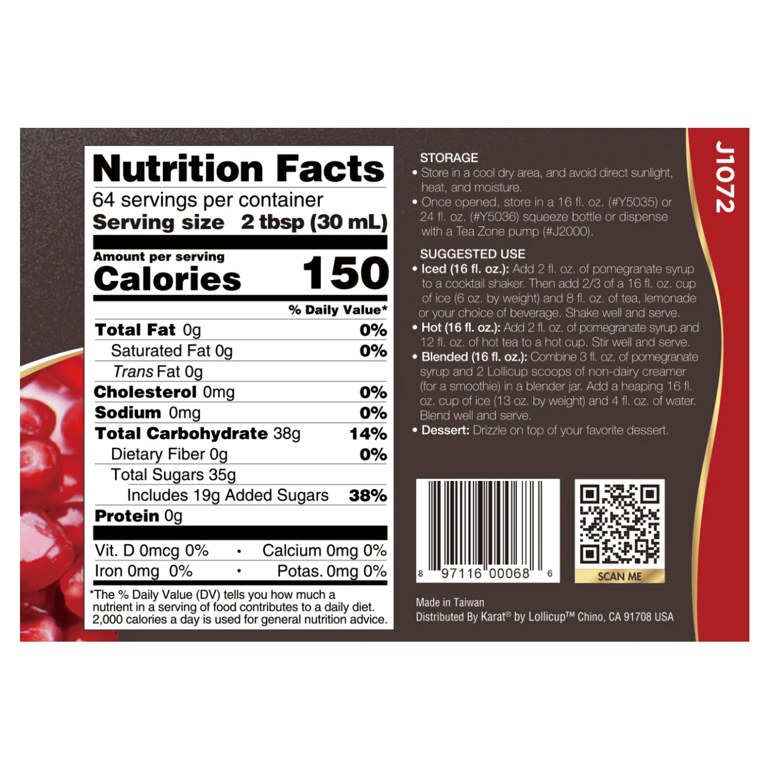 Pomegranate Syrup - Bottle (64oz) - Image 5