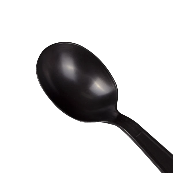 [1,000 ct] Plastic Extra Heavy Weight Soup Spoons, Black PP - Image 4