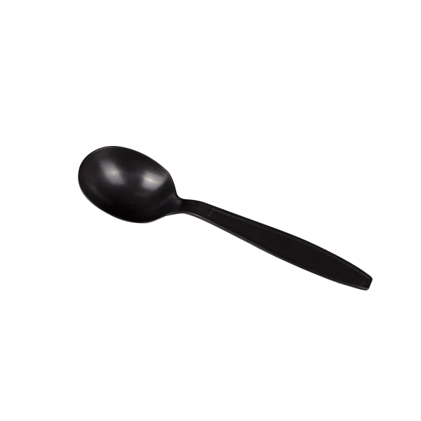 [1,000 ct] Plastic Extra Heavy Weight Soup Spoons, Black PP - Image 6