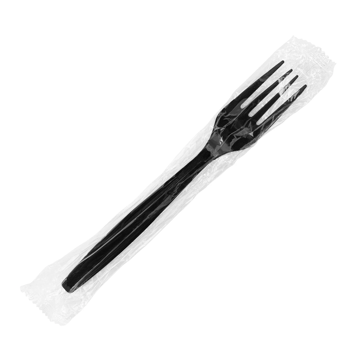 [1,000 ct] PP Plastic Heavy Weight Forks Wrapped, Black - Image 2