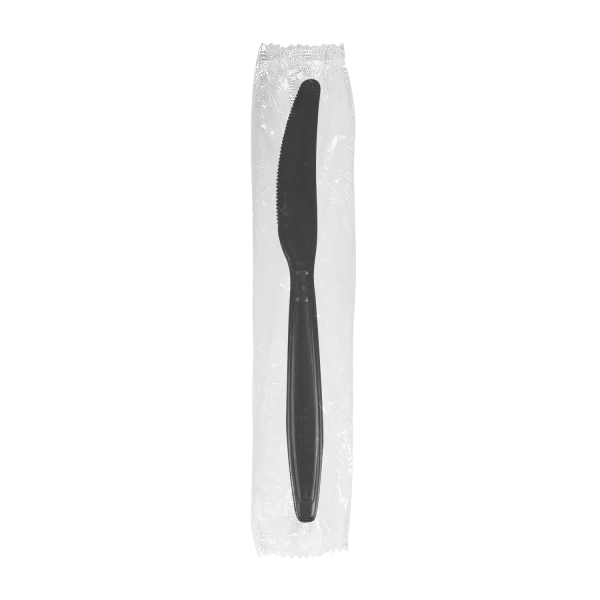 [1,000 ct] PP Plastic Heavy Weight Knives Wrapped, Black - Image 2