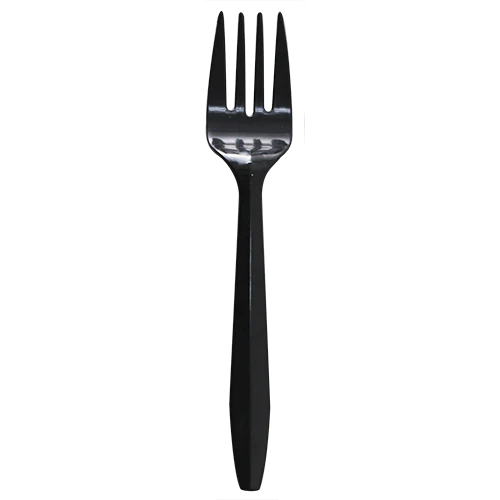[1,000 ct] PP Plastic Medium Weight Forks Bulk Box, Black - Image 2