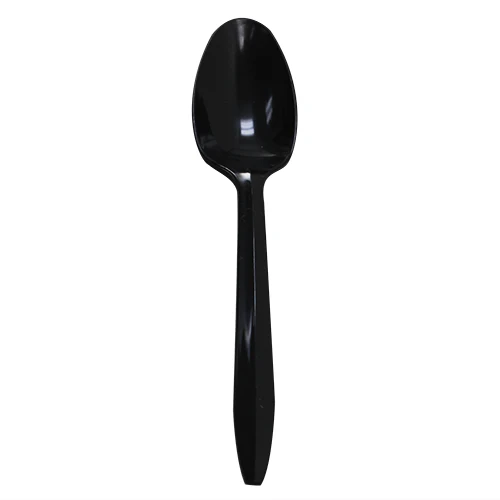 [1,000 ct] PP Plastic Medium Weight Tea Spoons Bulk Box, Black - Image 2