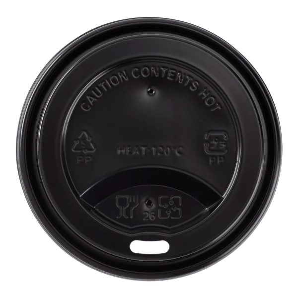 [1,000 ct] 8 oz Paper Coffee Cup Lids | 80 mm | PP | Black - Image 4