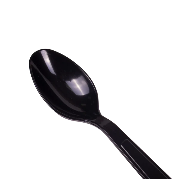 [1,000 ct] PS Plastic Extra Heavy Weight Tea Spoons, Black - Image 5