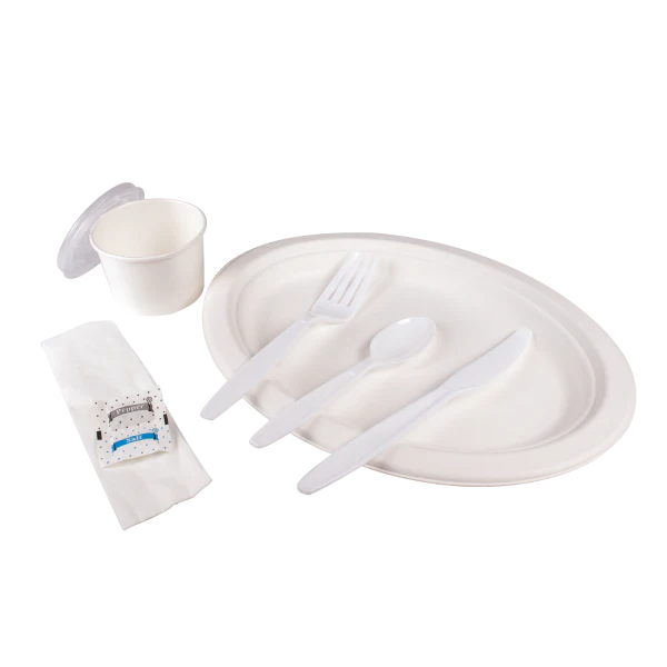 [250 sets] PS Plastic Heavy Weight Cutlery Kits with Salt and Pepper, White - Image 11