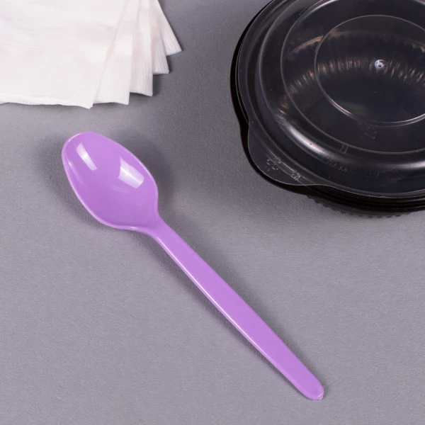 [1,000 ct] PS Plastic Heavy Weight Tea Spoons, Purple - Image 4