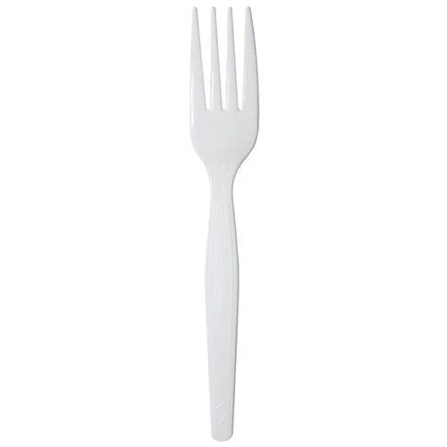 [1,000 ct] PS Plastic Medium-Heavy Weight Forks Bulk Box, White - Image 2