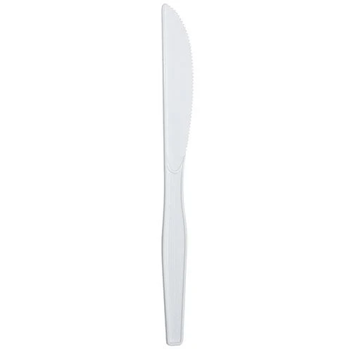 [1,000 ct] PS Plastic Medium-Heavy Weight Knives Bulk Box, White - Image 2
