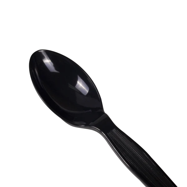 [1,000 ct] PS Plastic Medium-Heavy Weight Tea Spoons Bulk Box, Black - Image 5