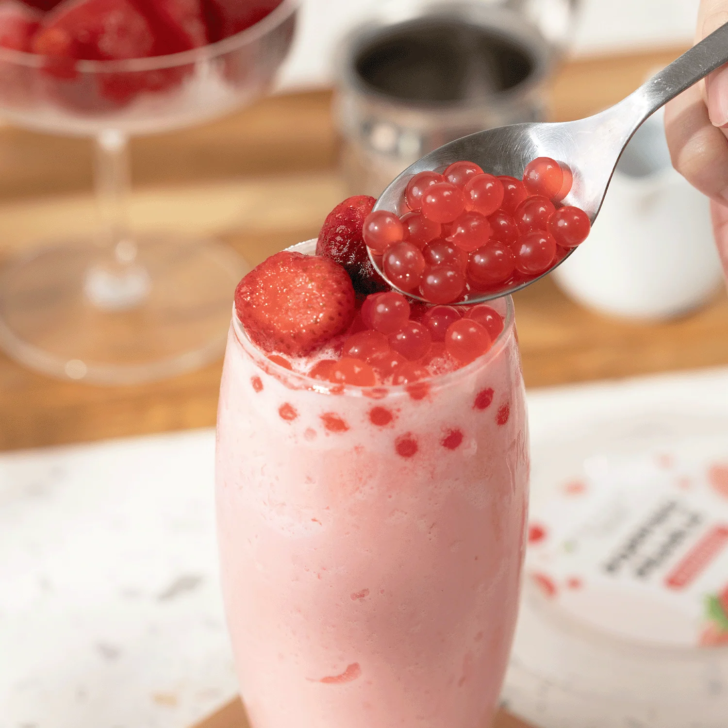 [12 Jars] Strawberry POPPING PEARLS™ (1 lb each) - Image 3